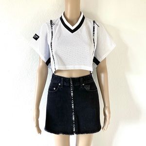 LF THE BRAND white eyelet cropped top